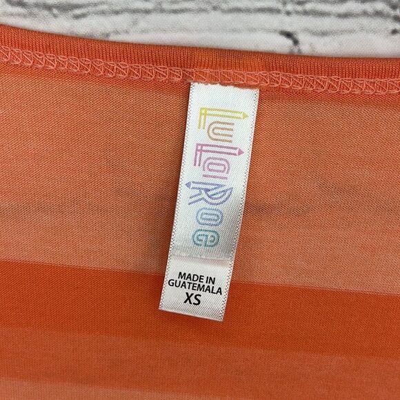 LuLaRoe Lynnae XS Orange Stripes NWT - Picture 2 of 6